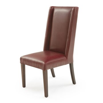 Regal Leather Upholstered Dining Chair - Crimson Red Leather