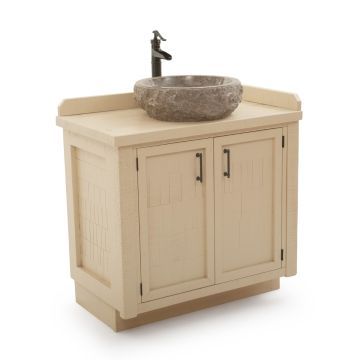 Rustic Antiqued Cedar Shake Barnwood Vanity - 36" Sink Center