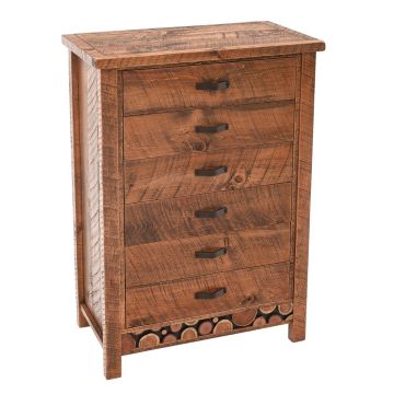 Rustic Campfire 6 Drawer Barnwood Chest