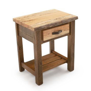 Rustic Chevron Barnwood 1 Drawer Nightstand - Optional Concealed Drawer