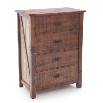 Rustic Whitewash Ranchero 4 Drawer Barnwood Chest - Antique Barnwood Finish