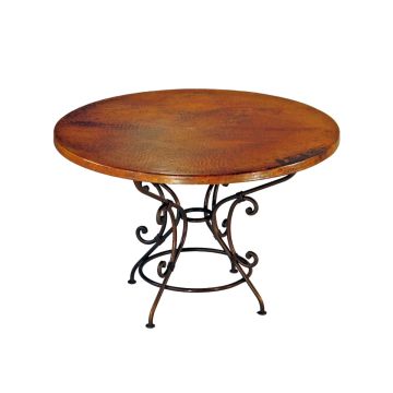 Saavy Trompos Hammered Copper Round Dining Tables