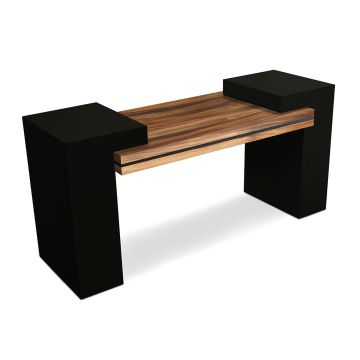 Urban Rustic Ebony & Golden Walnut Desk - Ebony Accent