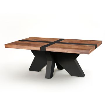 Urban Rustic Banded Dining Table - Golden Walnut