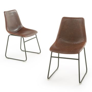 Vogue Upholstered Leather Dining Chair - Burnt Umber Cypress Leather