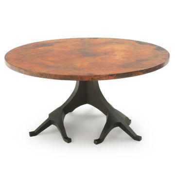 Modern Claw Copper Dining Table - Black Steel Base
