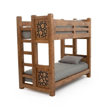Rustic Campfire Barnwood Bunk Bed 