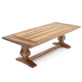 Golden Walnut Trestle Dining Table