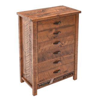 Rustic Mosaic 6 Drawer Barnwood Chest