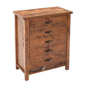 Rustic Mosaic 5 Drawer Barnwood Chest