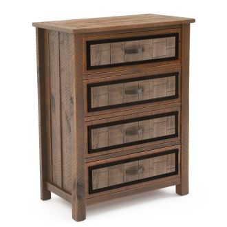 River Rustic Weathered 4 Drawer Barnwood Chest - Antique Barnwood Finish