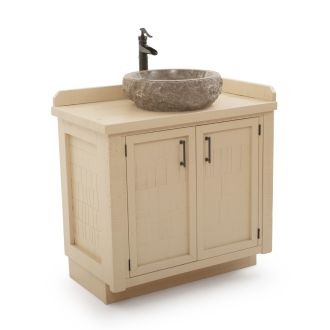 Rustic Antiqued Cedar Shake Barnwood Vanity - 36" Sink Center