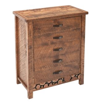 Rustic Campfire 5 Drawer Barnwood Chest