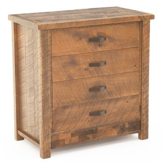 Rustic Brick in the Wall 4 Drawer Barnwood Chest