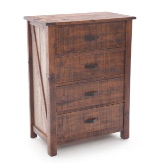 Rustic Whitewash Ranchero 4 Drawer Barnwood Chest - Antique Barnwood Finish