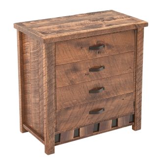 Walnut Falls Rustic 4 Drawer Barnwood Chest
