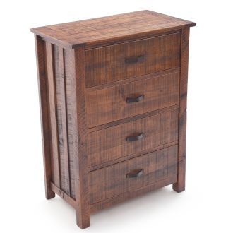 Prairie Pines Rustic 4 Drawer Barnwood Chest - Antique Barnwood Finish