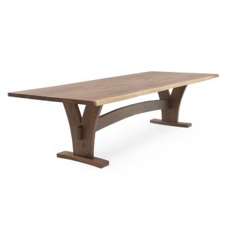 Wood Creek Gateway Live Edge Dining Table - Black Walnut - Natural Clear Finish